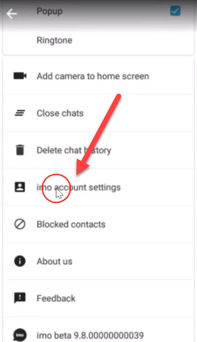 how to delete contacts in imo